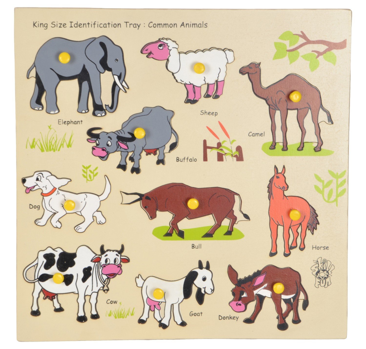 King Size Identification Tray - Common Animals - Skillofun