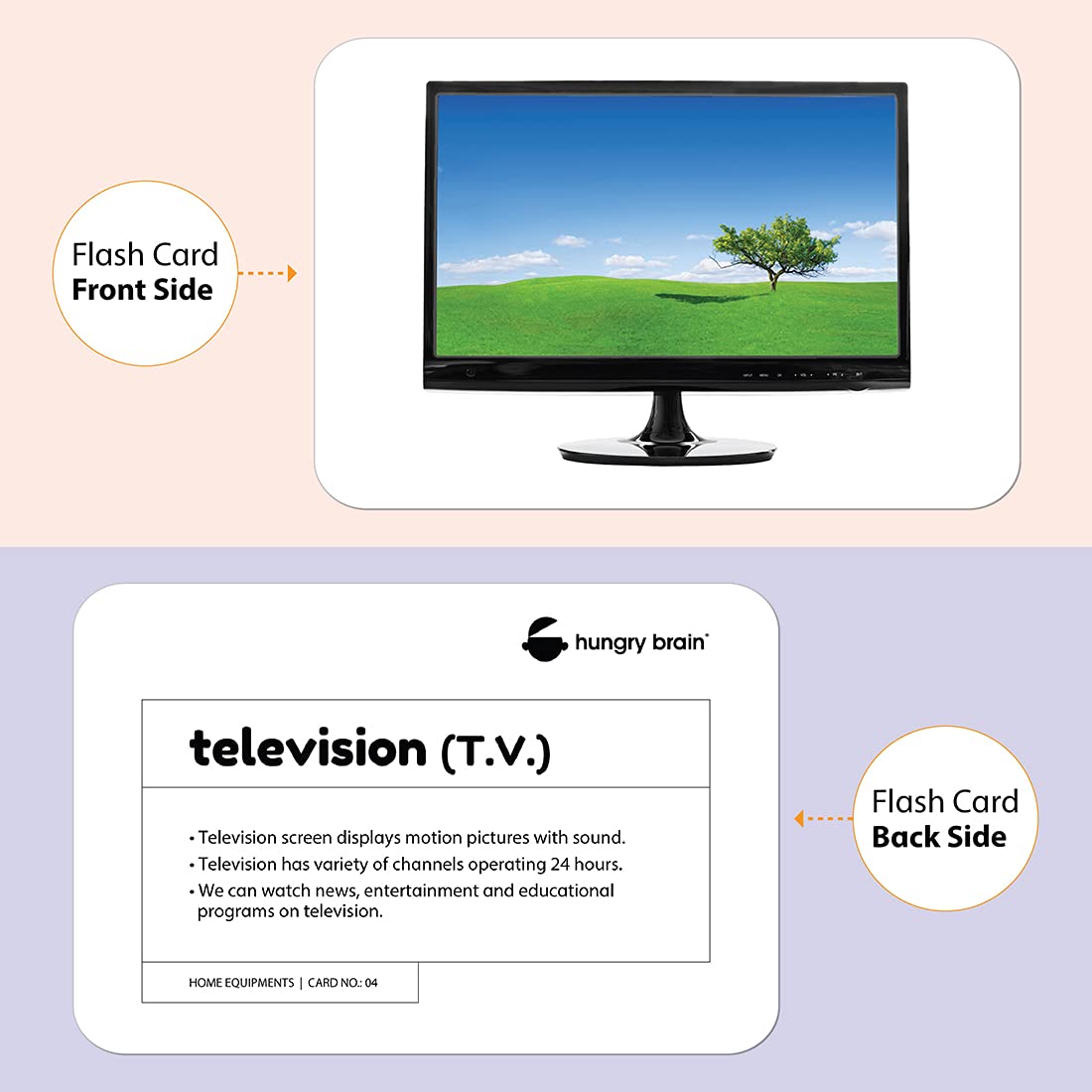home equipments flash cards - hungry brain