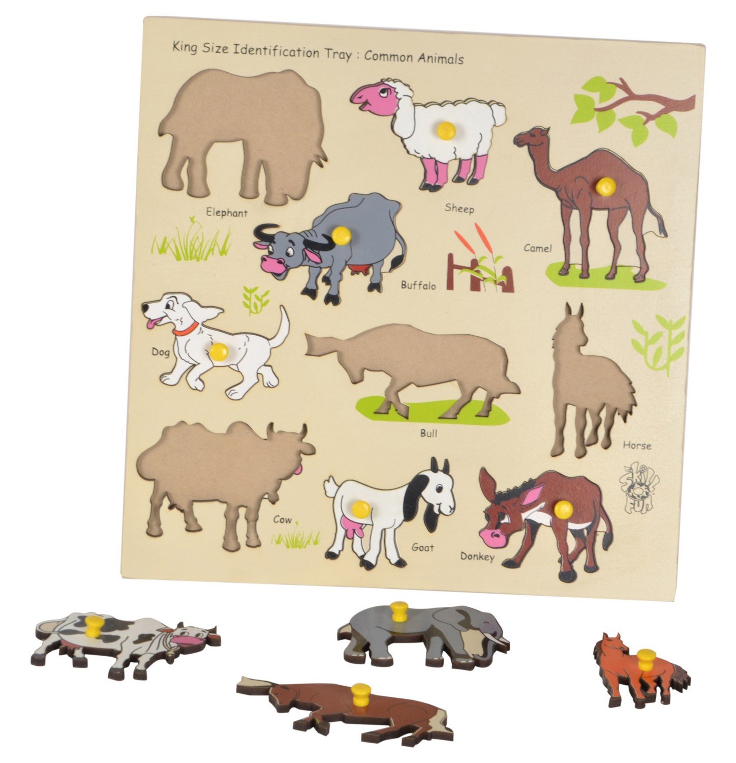 King Size Identification Tray - Common Animals - Skillofun