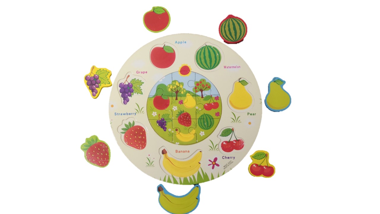 Fruits Jigsaw Puzzle and identification tray