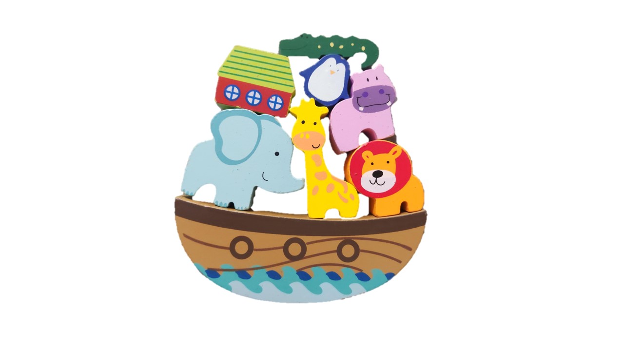 Wooden Balancing Ship + Animals