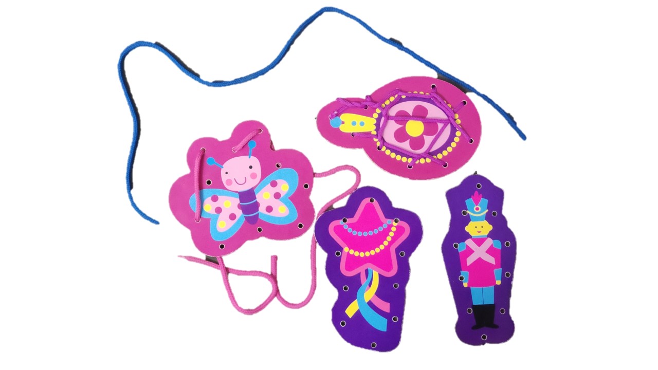 Wooden Lacing - butterfly, mirror, star lantern, soldier