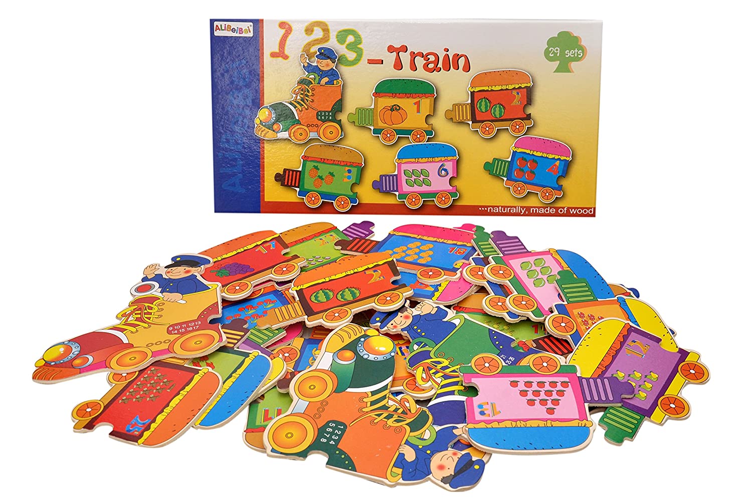123 train Wooden