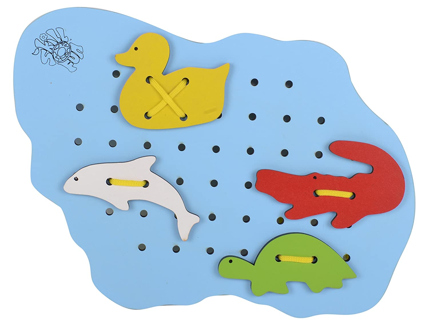 Sewing Pond With Water Animals Lacing Skillofun