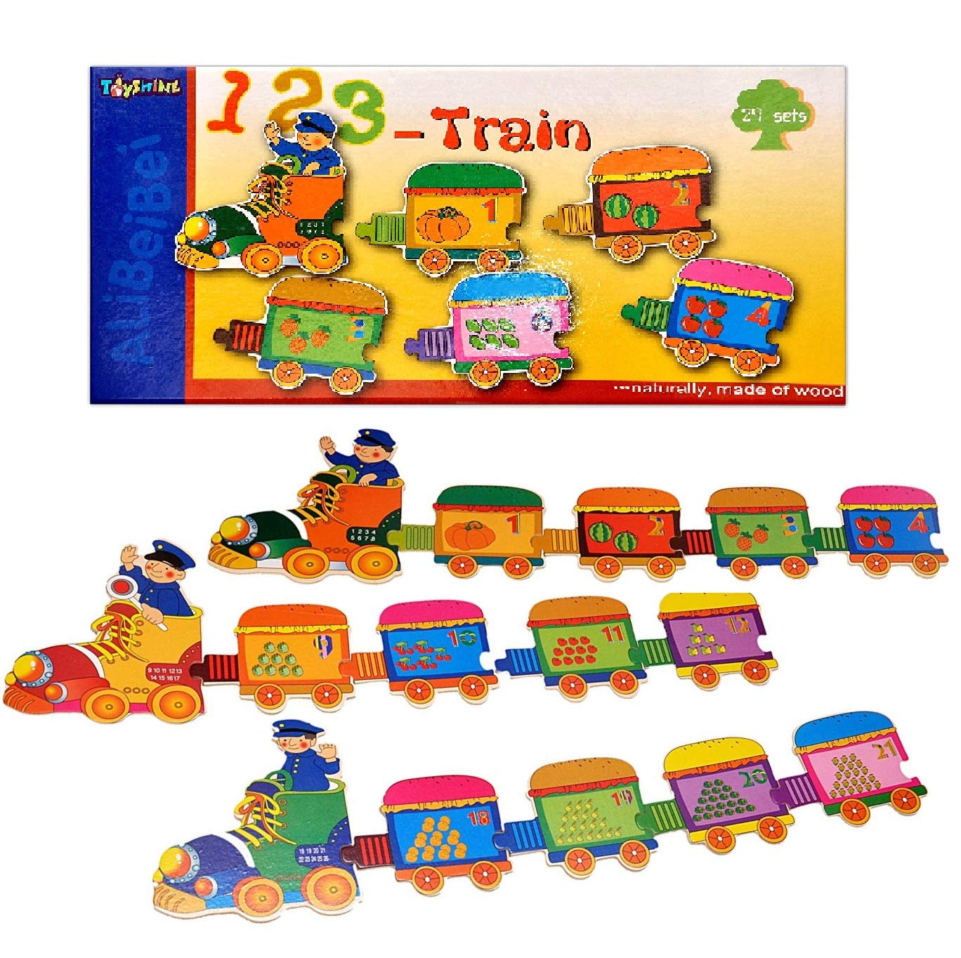 123 train Wooden