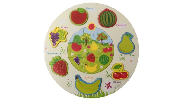 Fruits Jigsaw Puzzle and identification tray
