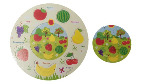 Fruits Jigsaw Puzzle and identification tray
