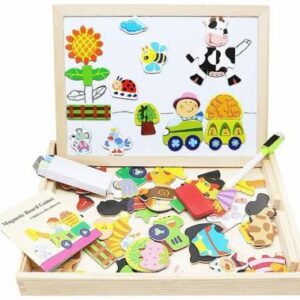 Magnetic Art Easel Animals Wooden Puzzles