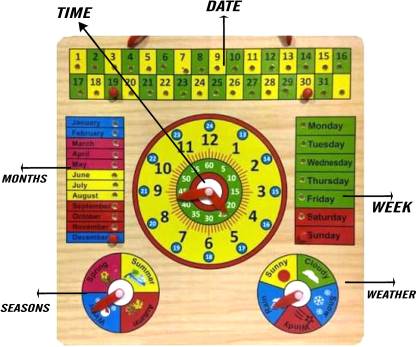 Wooden Clock Puzzle Time n Seasons