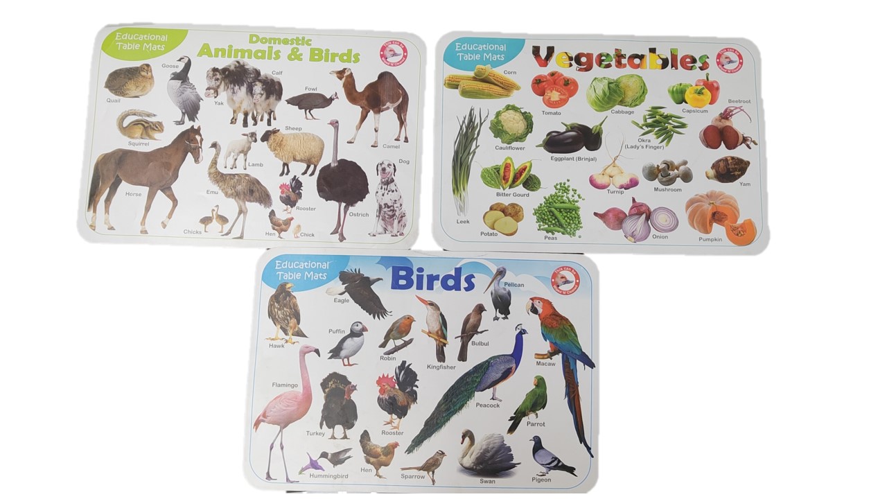 Mats 1 Alphabets Fruits Wild Animals Birds Domestic Animals Vegetables