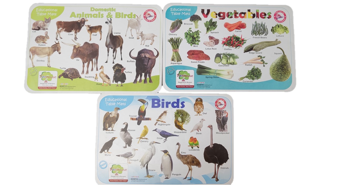 Mats 1 Alphabets Fruits Wild Animals Birds Domestic Animals Vegetables