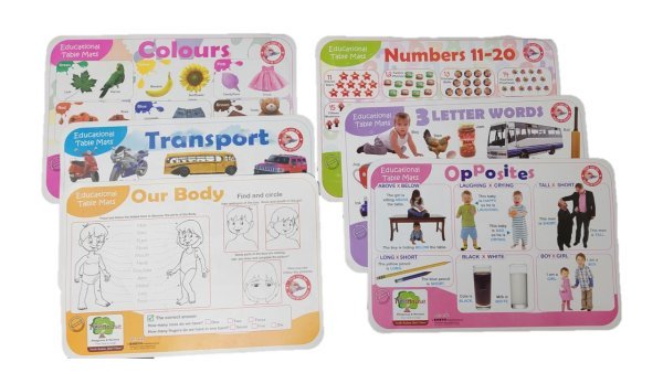 Mats 2 Colours ShapesTransport Numbers Opposites first words Our Bodys
