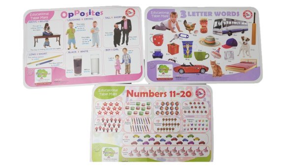 Mats 2 Colours ShapesTransport Numbers Opposites first words Our Bodys
