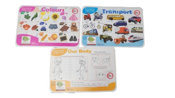 Mats 2 Colours ShapesTransport Numbers Opposites first words Our Bodys