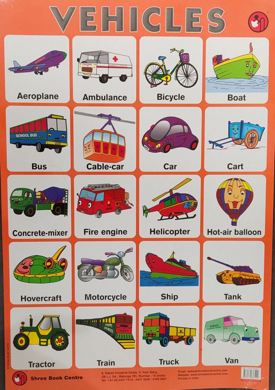 My Preschool Educational Chart Vehicles