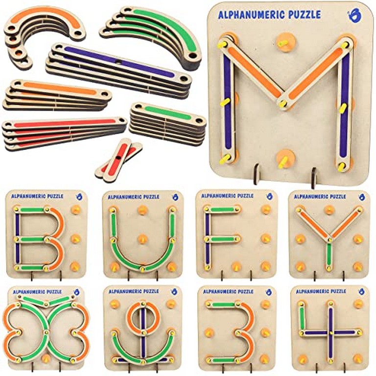 Alpha Numeric wooden construction puzzle