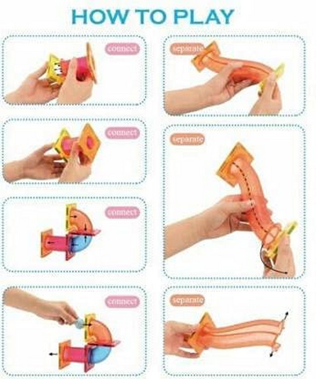 Magnetic tiles marble run