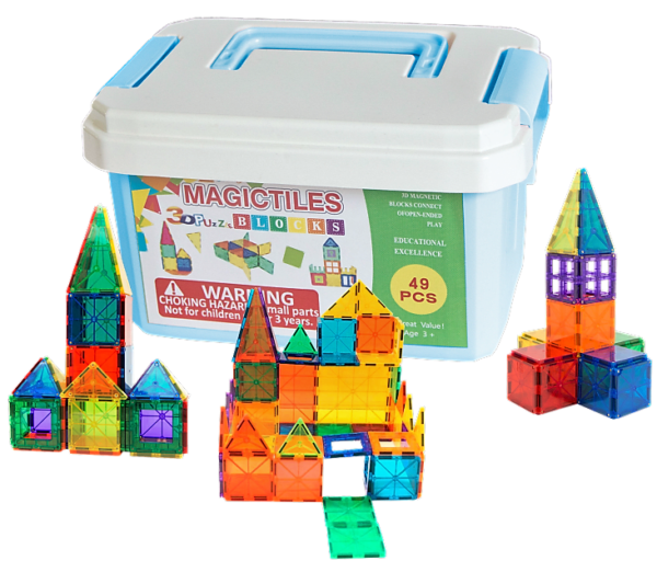 Magnetic tiles building blocks