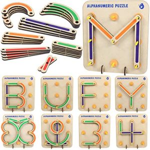 Alpha Numeric wooden construction puzzle