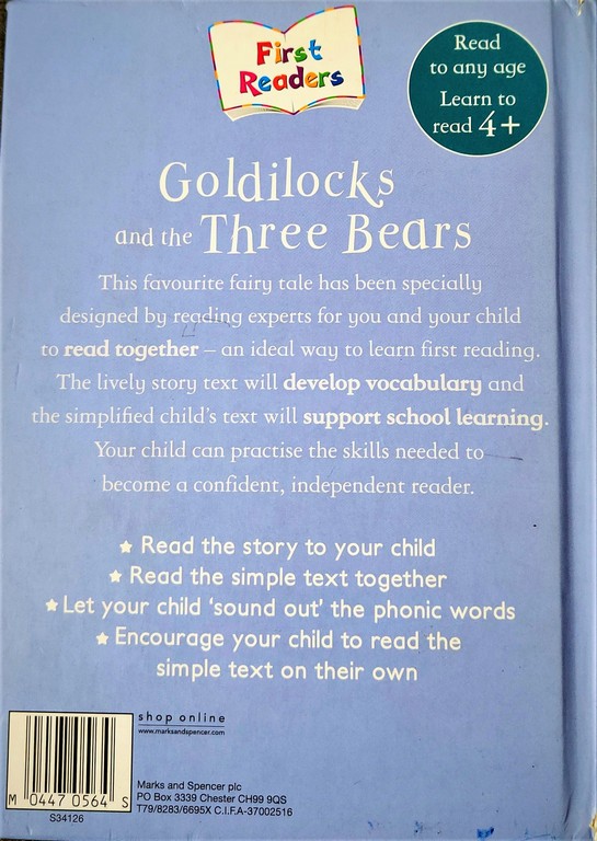 First Readers Goldilocks and the three bears