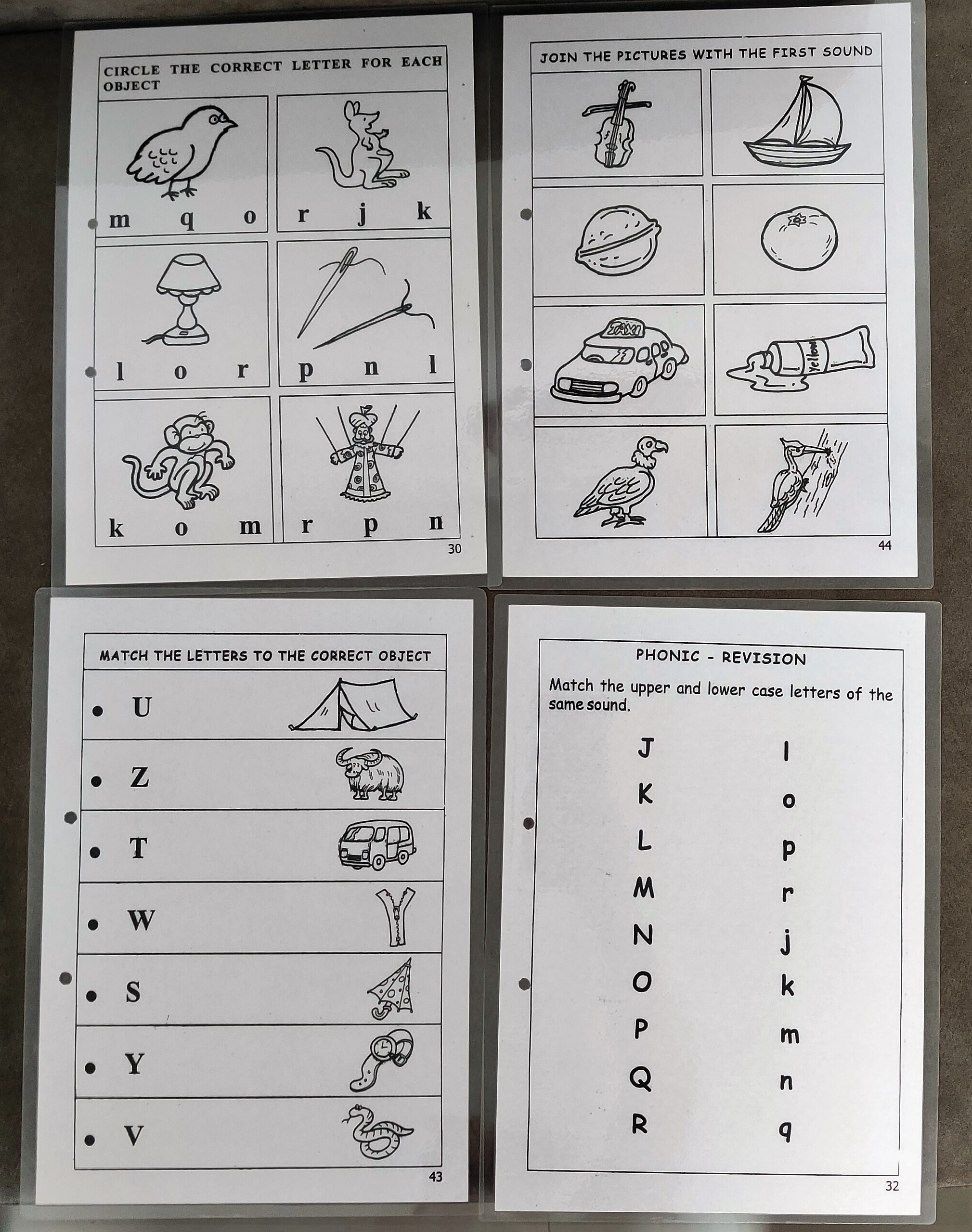 Phonics R to Z worksheet