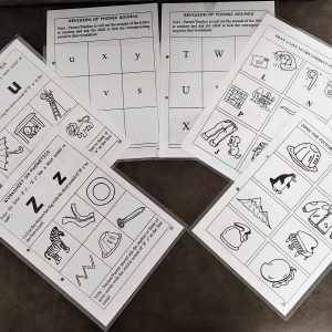 Phonics R to Z worksheet