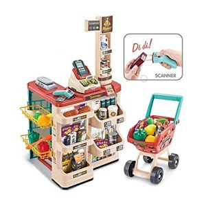 Supermarket with shopping cart