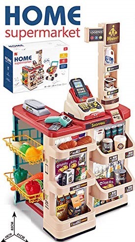 Supermarket with shopping cart